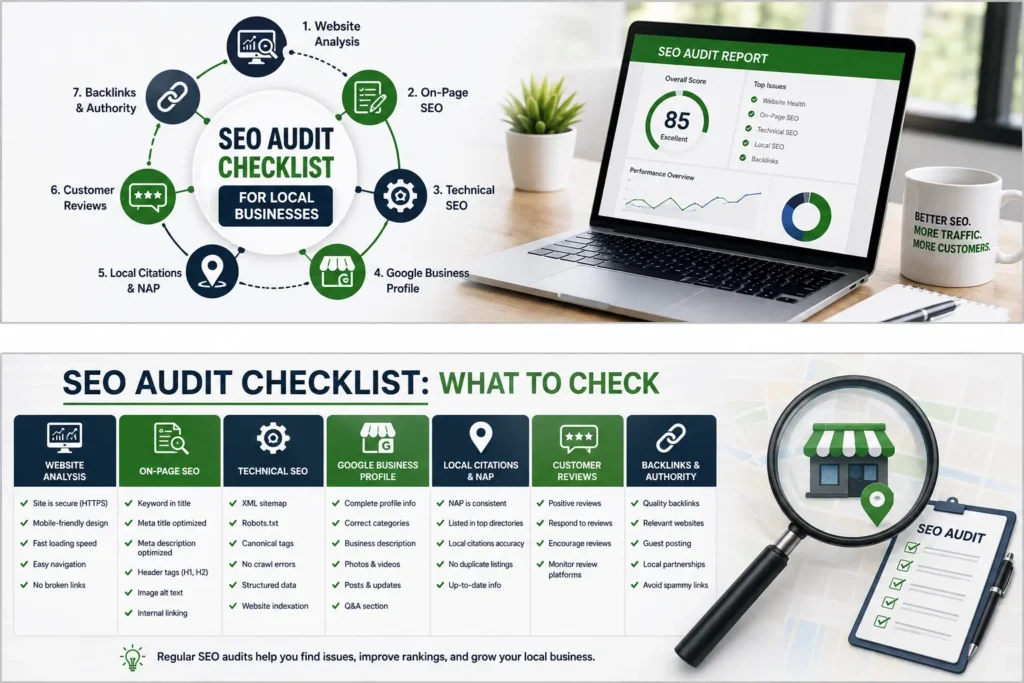 Local SEO audit process for improving business rankings and attracting more customers