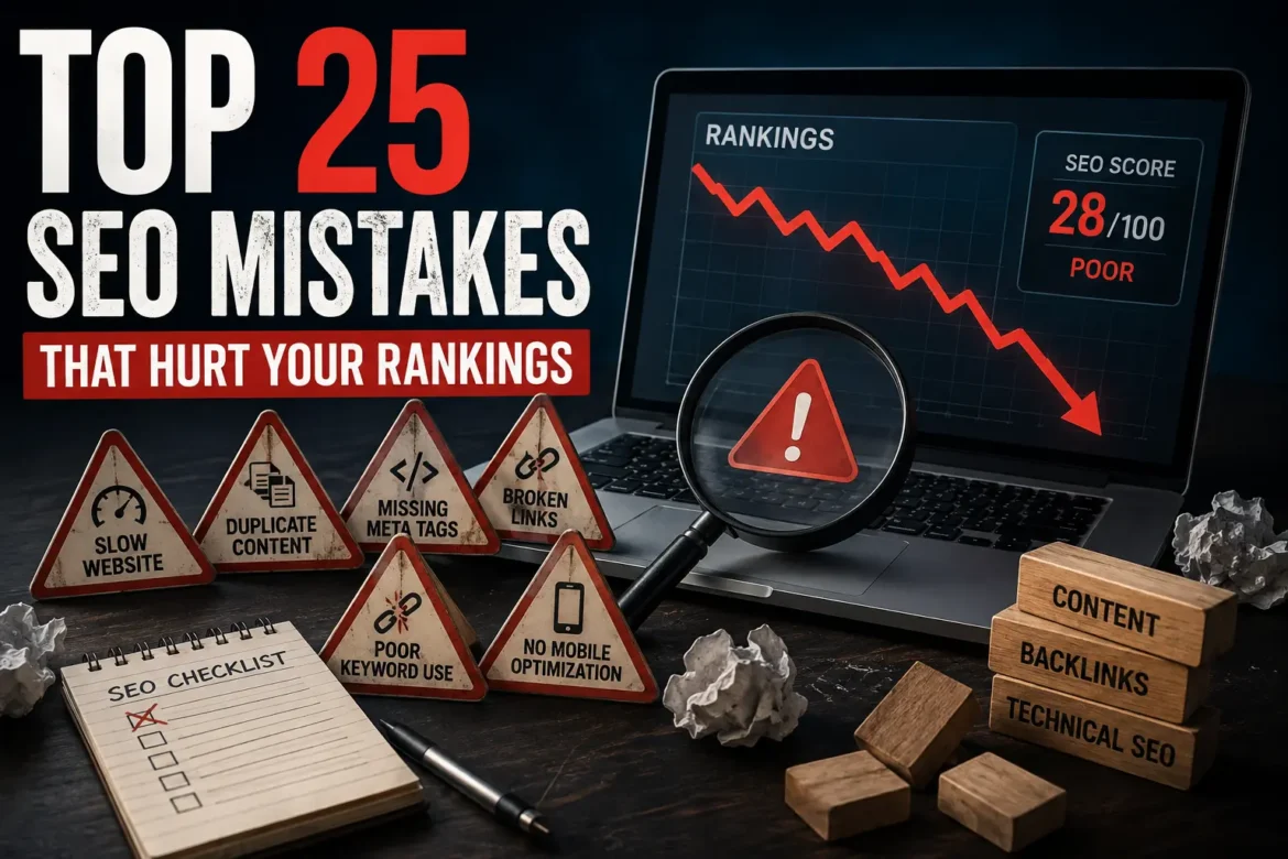 Top 25 SEO mistakes that can hurt your website rankings