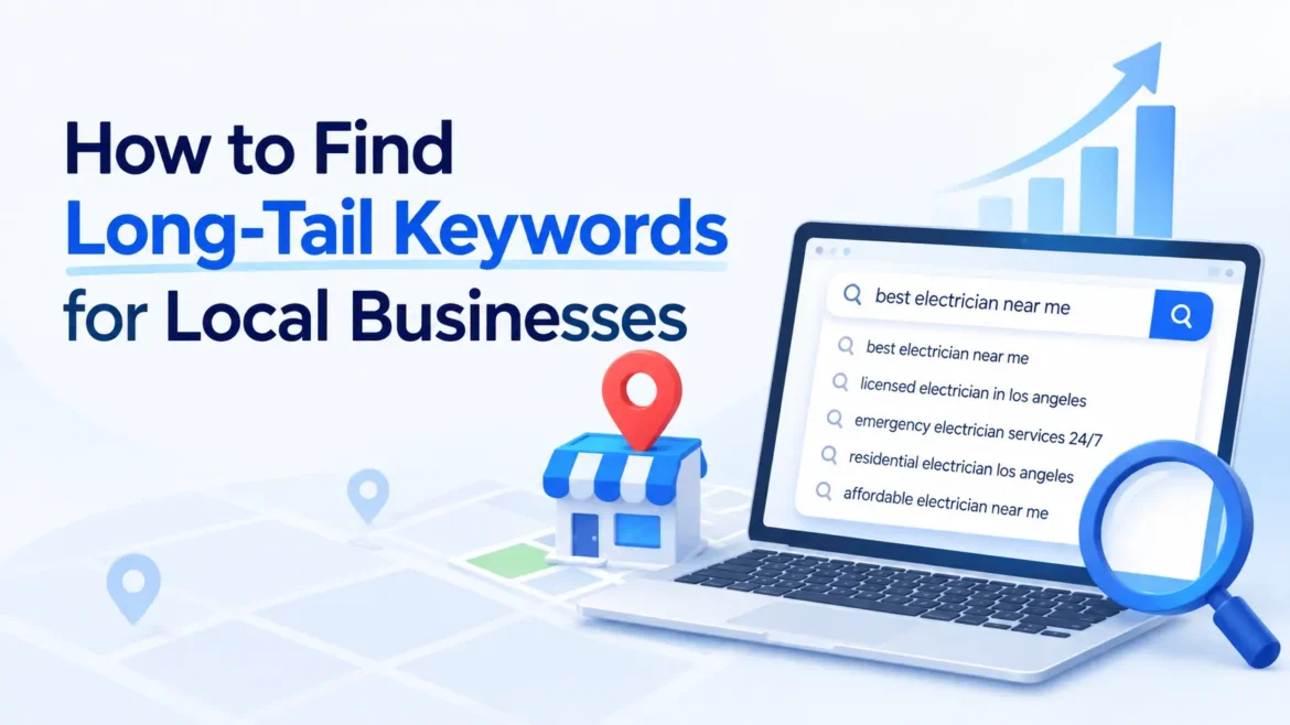 How to find long-tail keywords for local businesses using local SEO research.