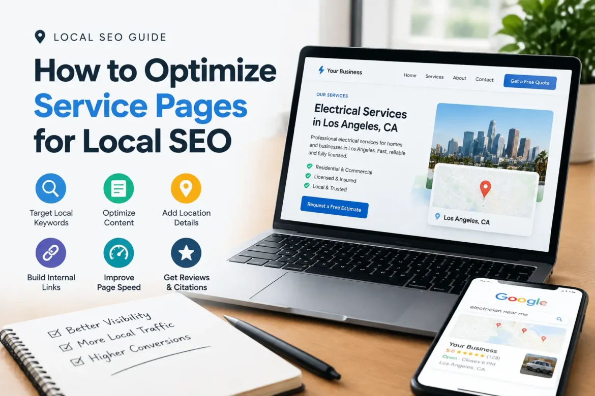 Service pages SEO optimization strategy for improving local search rankings
