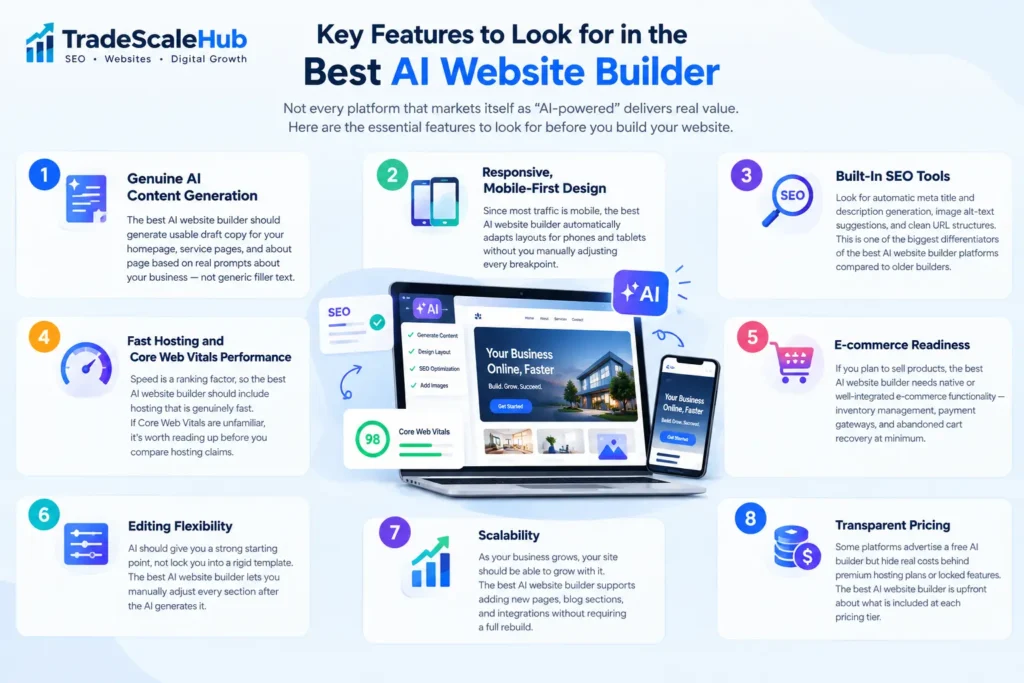 Key Features to Look for in the Best AI Website Builder