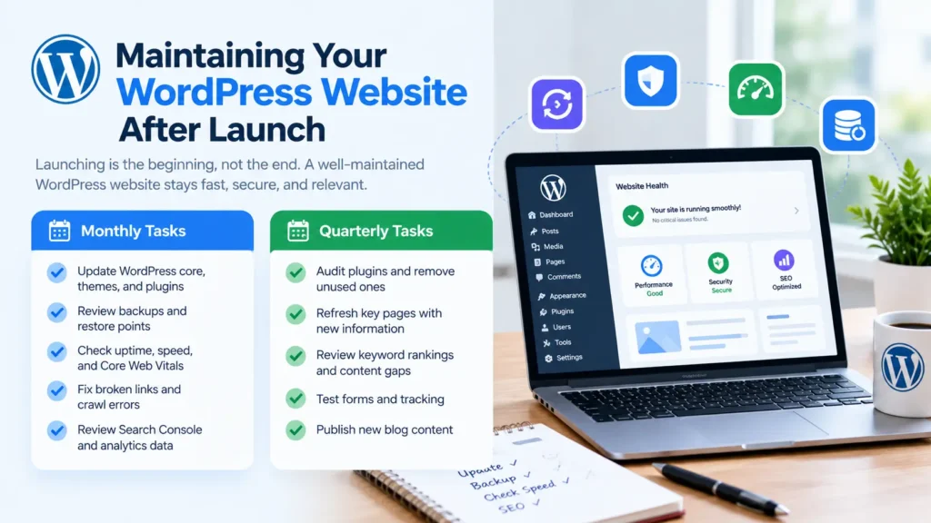 WordPress website maintenance checklist for businesses