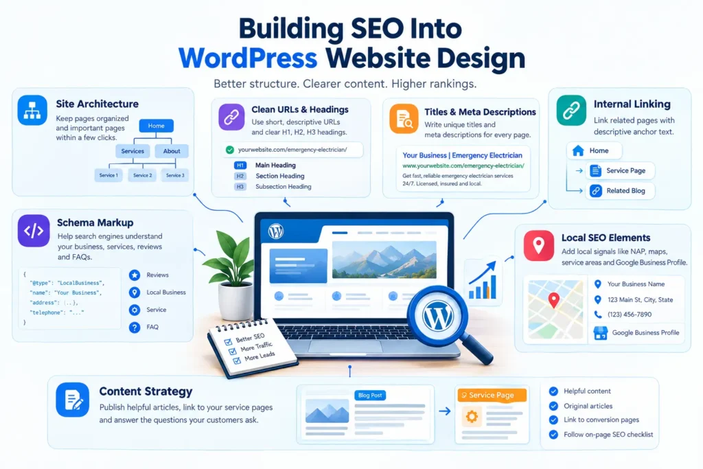 SEO elements built into WordPress website design