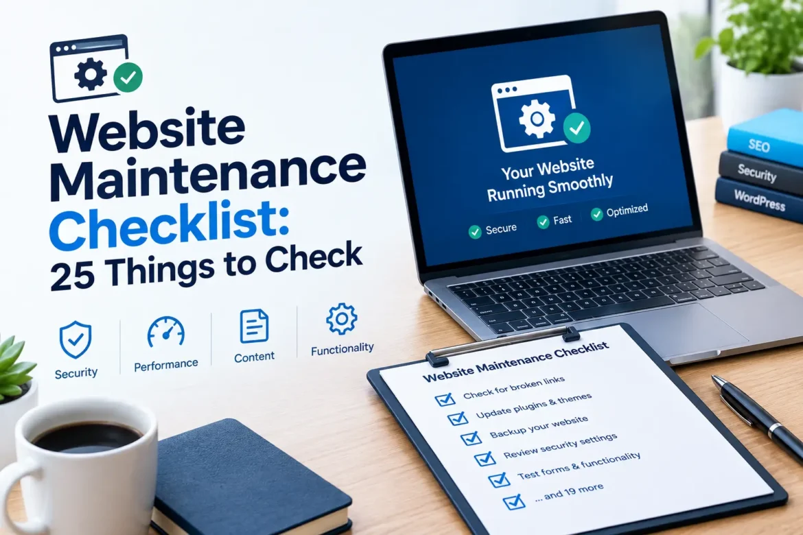 Website maintenance checklist with 25 essential checks