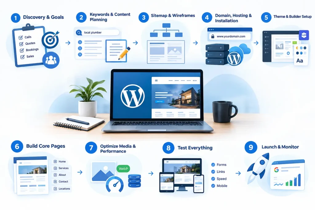 WordPress website design process from discovery to launch